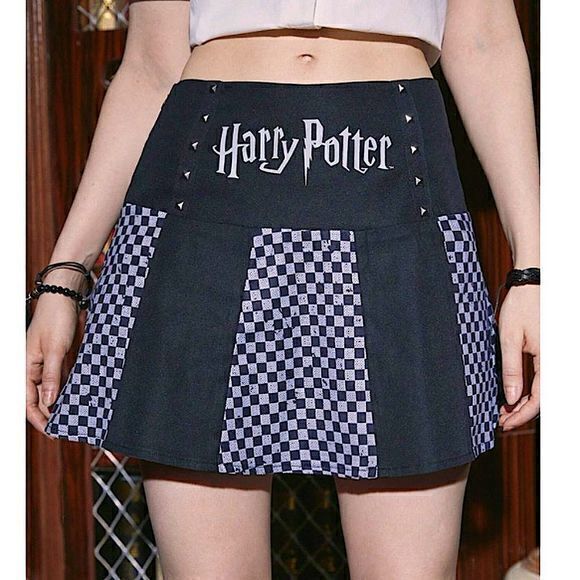 🧙Harry Potter Checkerboard Skirt Black Mini Hot Topic Style HP Merch - Picture 1 of 9